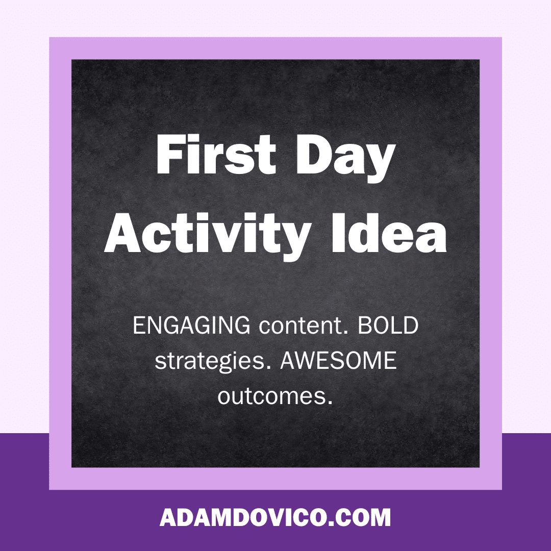 First Day Activity Idea - adamdovico.com