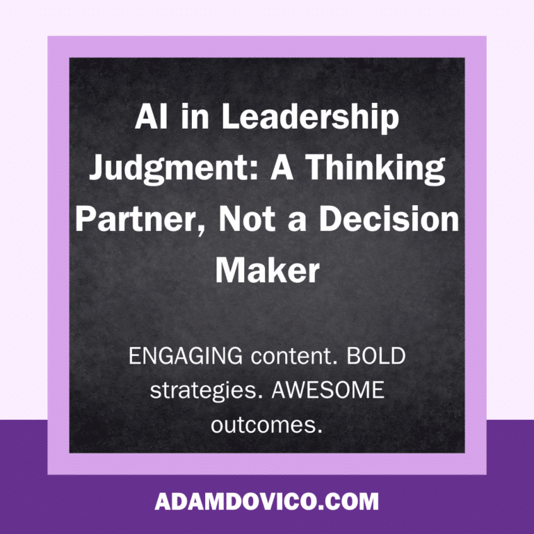 AI in Leadership Judgment A Thinking Partner, not a Decision Maker